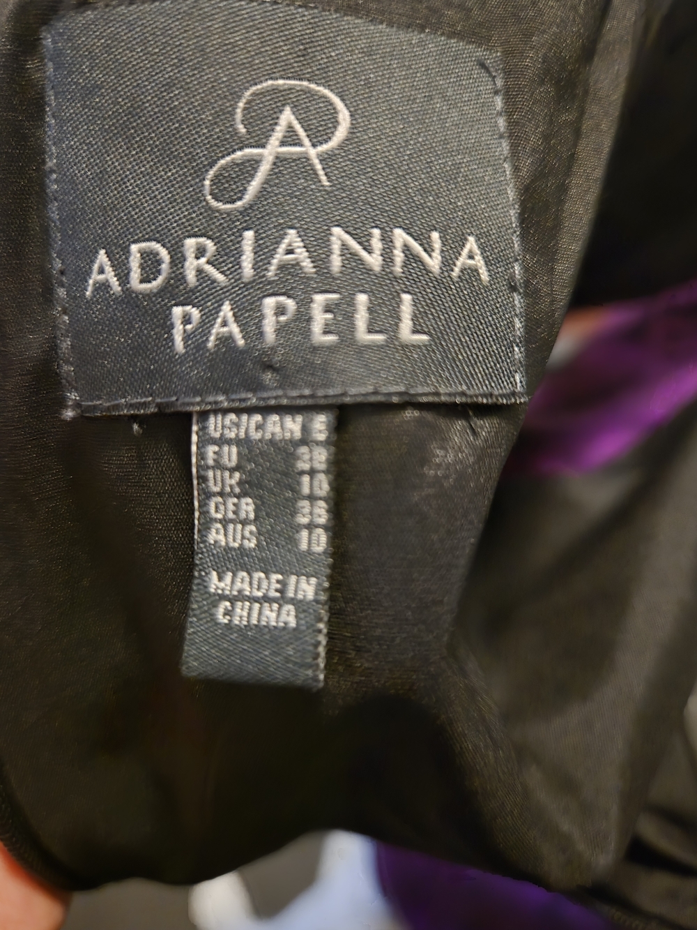 Adrianna Papell Purple Floral Ruched Sheath Dress - Picture 3 of 3